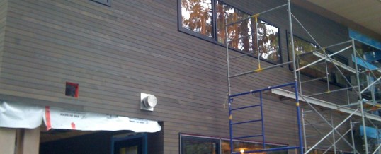 Stained exterior siding
